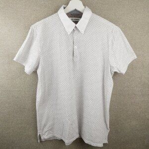 Ben Sherman Shirt Mens Medium White Polo Short Sleeve 100% Cotton